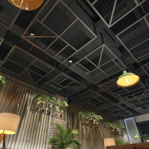 Iron industrial wind ceiling custom bar barbecue restaurant barbed wire partition wall background decorative ceiling