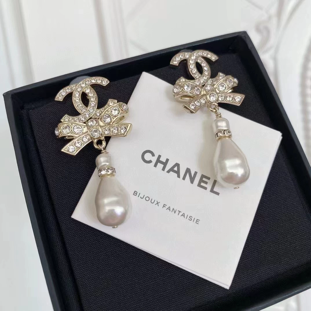 Классические серьги Chanel с буквами, подвесная жемчужина с кисточками