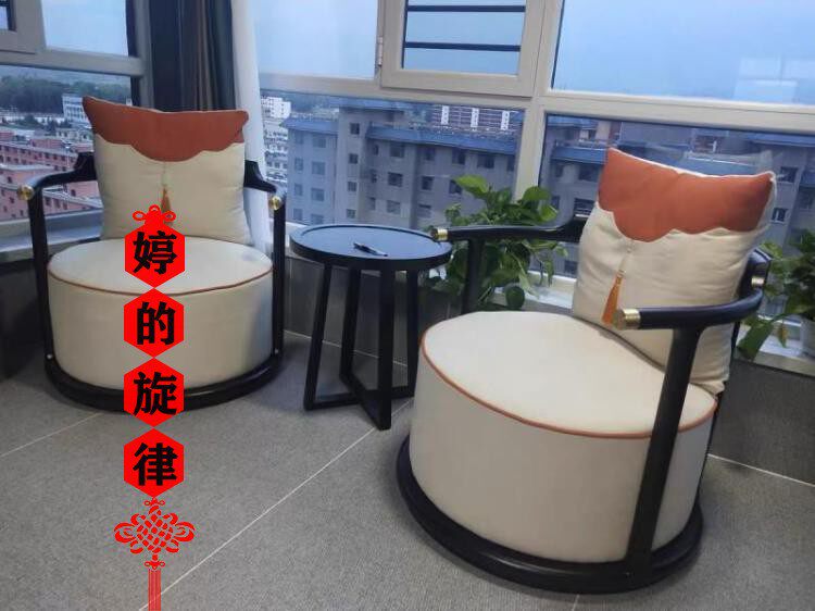 Conference Room VIP Reception Sofa Coffee Table Hotel Lobby Modern Single Chair New Chinese Negotiation Round Table and Chair