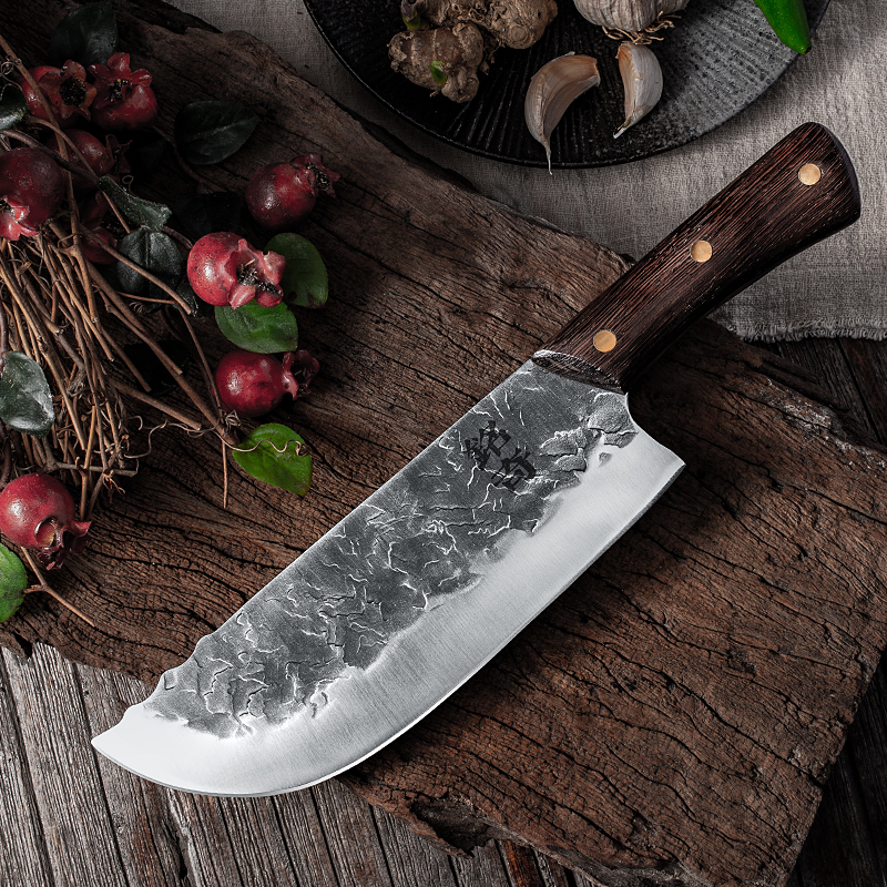 Hand-forged kitchen knife slaughter cutting broiler chicken pig traditional Chinese Longquan old home meat slice stainless steel sharp fast