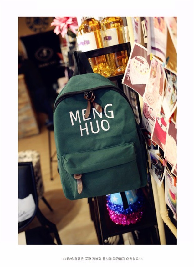 Phiên bản tiếng Hàn của túi vải vai nữ nam in tươi giản dị ba lô văn học đại học gió trường trung học đại học túi thủy triều - Ba lô balo nữ cao cấp