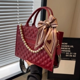 Портативная красная вместительная и большая сумка через плечо для невесты, премиум класс