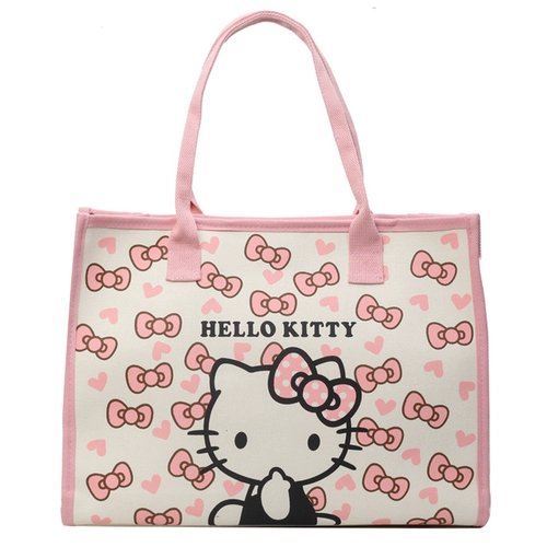 Японский мультяшный розовый вместительный и большой шоппер, летняя сумка на одно плечо для отдыха для матери и ребенка, льняная сумка