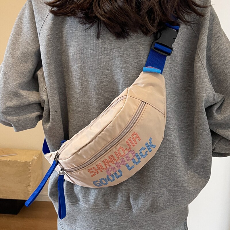 Casual canvas crossbody chest bag commuter shoulder waist bag