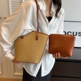 Летняя соломенная пляжная сумка на одно плечо для отдыха, в корейском стиле