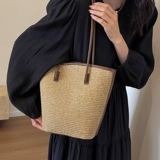 Летняя соломенная пляжная сумка на одно плечо для отдыха, в корейском стиле