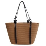 编织包大容量包包女2025夏季新款草编包法式沙滩包通勤单肩托 托特包