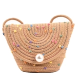 Соломенная небольшая сумка, летняя сумка через плечо, плетеная брендовая универсальная пляжная сумка на одно плечо