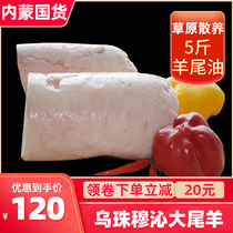 Inner Mongolia grassland sheep tail oil 5kg fresh Uzhumuqin big tail sheep fat barbecue mutton skewers