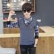 Áo vest nam 15 tuổi 14 áo vest thanh niên học sinh trung học cơ sở 13 áo len hai dây giả 16 áo len trẻ em lớn