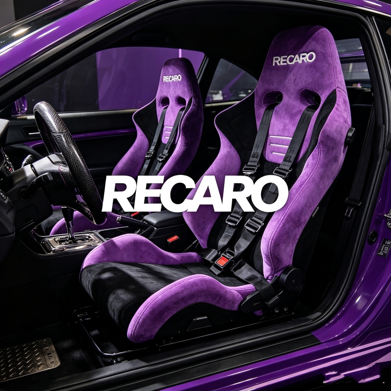 Track-Style Half-Cup Racing Seat Recaro Sr6 Ergonomic Classic Car Seat Interior Design in Purple