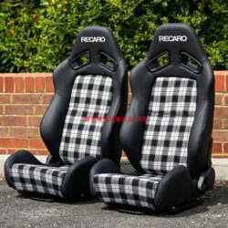 New Recaro Sr7 Classic Retro Plaid Fabric with Leather Surface Car Seat Modified Racing Simulator Seat