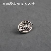 Cloth buckle handmade leather hardware accessories decorative buckle 37mm American retro leather clip buckle elk decoration financial cloth buckle