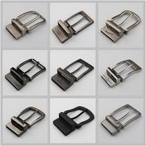 New mens needle Buckle Head waist buckle black bright nickel dress belt buckle double-sided rotating belt buckle head