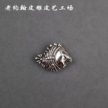 Cai cloth buckle handmade leather leather leather goods bag hardware accessories handmade piranha lock screw cloth buckle decorative buckle