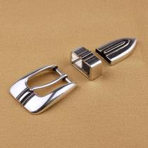 Belt buckle leather carving art American belt three-piece silver plated belt buckle 25mm belt buckle bag buckle