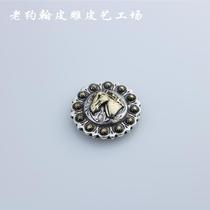 Leather carving leather art American classic ancient silver point gold horse head Berry financial cloth buckle 32mm and 45mm silver plated