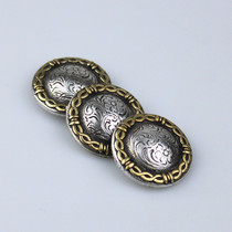 New leather sculpture art hardware antique silver spot gold closing classic Sheridantang herb wealth button