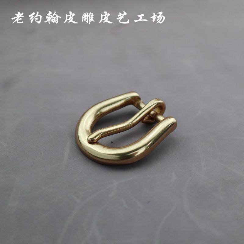 Pure copper belt buckle head pin button US environmental protection brass horseshoe needle type belt buckle 20mm hardware belt buckle