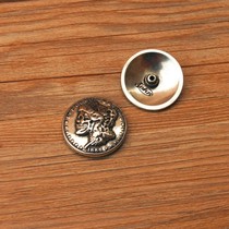 Handmade leather goods cloth buckle silver-plated skull Queen coin financial cloth buckle alloy 30mm old John decoration