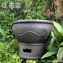 客厅鱼缸景观莲花盆养金鱼缸乌龟缸睡莲荷花陶瓷鱼盆老北京鱼盆