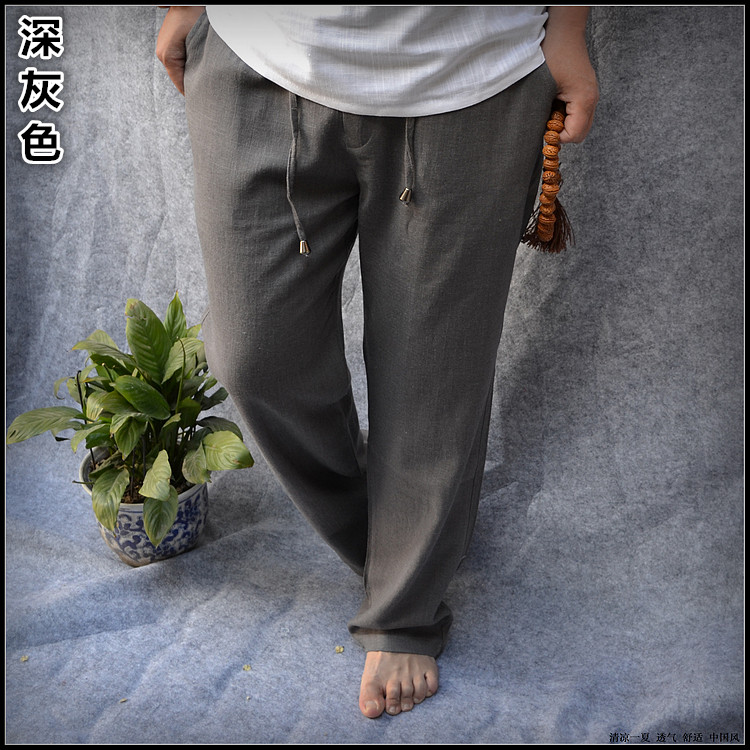 Trung quốc phong cách mùa hè phần mỏng phù hợp với vải lanh Tang phù hợp với nam ngắn tay t-shirt cotton và linen shirt kích thước lớn lỏng trung niên Hanfu