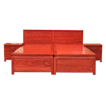 Pure Solid Wood Old Elm Wood Furniture Log Single Bed Customize Modern New Chinese Storage Drawer Containing Double Peoples Bed