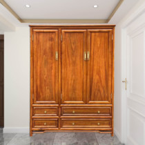 Fragrant Zhangmu logs full solid wood whole solid wood whole set double door big closet whole lockers pair open door New Chinese wardrobe furniture