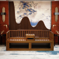 Chinese all-solid wood sofa bed in single double living room for sitting and sleeping with double purpose Hedgehog Purple Sandalwood New Chinese Red Wood Push-and-pull Bed