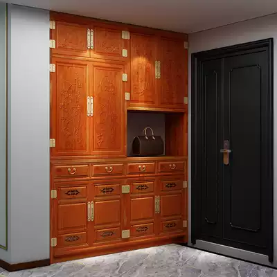 Home shoe cabinet solid wood household large-capacity door storage entrance cabinet one-piece custom door shoe cabinet 2021 new style