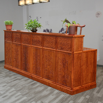 Solid Wood Chinese Collection Silver Desk Red Wood Bar Table Table Removable Dining Room Front Desk Tea Building Hotel Wellness Hall Reception Counter