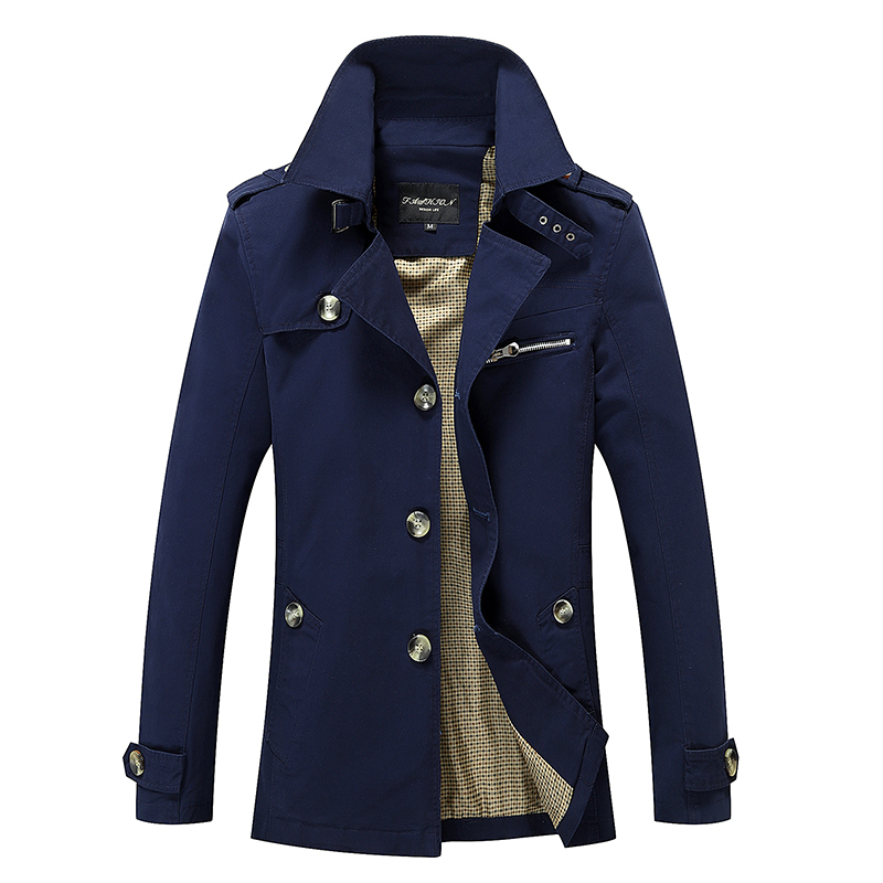 World War Ii German Navy Submarine Commander Jacket Slim Fit Pure Cotton Washed Mid-Length Hunting Coat German Army Men's Classic