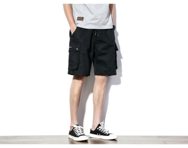 Dụng cụ quần short nam 5 quần cộng với phân bón XL mùa hè quần âu chất béo thanh niên Nhật Bản lỏng lẻo quần bò nam