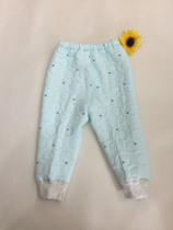 Bangbi Le childrens new winter warm pants bamboo fiber clip wire dual-use crotch geometric bear single pants