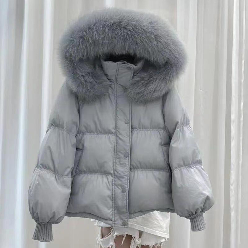 Winter Korean Style New Loose down Cotton Jacket for Women, Short Style for Petite Figures, with Large Fur Collar, Thickened Coat, Bf Style Winter Korean Style New Loose down Cotton Jacket for Women, Short Style for Petite Figures, with Large Fur Collar, Thickened Coat, Bf Style