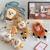 Забавная милая небольшая сумка, плюшевая кукла, наушники, аксессуар на рюкзак, подвеска, сумка для хранения, хлеб, подарок на день рождения