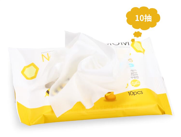 Hàn Quốc K-MOM trẻ sơ sinh và trẻ nhỏ dưỡng ẩm không gây dị ứng không gây khó chịu cho bé Khăn lau tay tự nhiên ướt 10 bơm khăn ướt cho trẻ sơ sinh