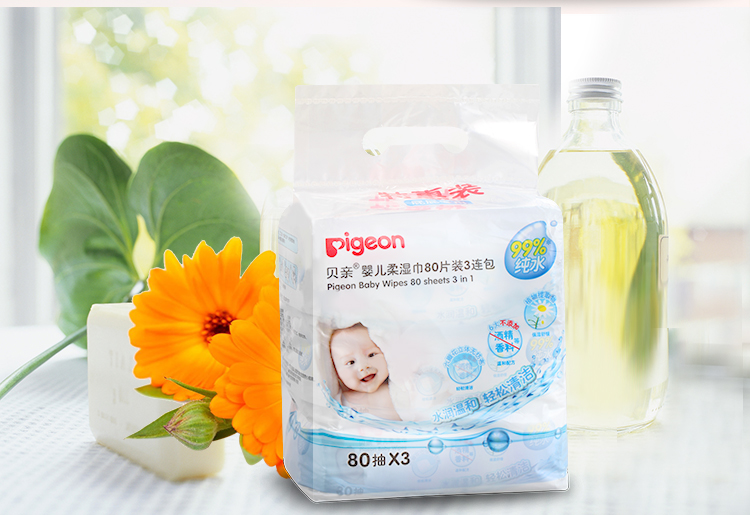 Bồ câu bồ câu lau bé sơ sinh Khăn lau trẻ sơ sinh mềm mông đặc biệt 80 bơm * 3 gói giấy ướt cho bé tốt nhất