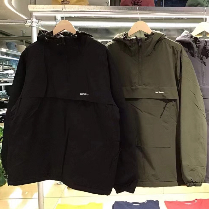 Half-Zip Hooded Windbreaker Jacket for Men and Women, Couple Style, Spring and Autumn, Loose Fit, Large Size, Waterproof Pullover Windbreaker Coat