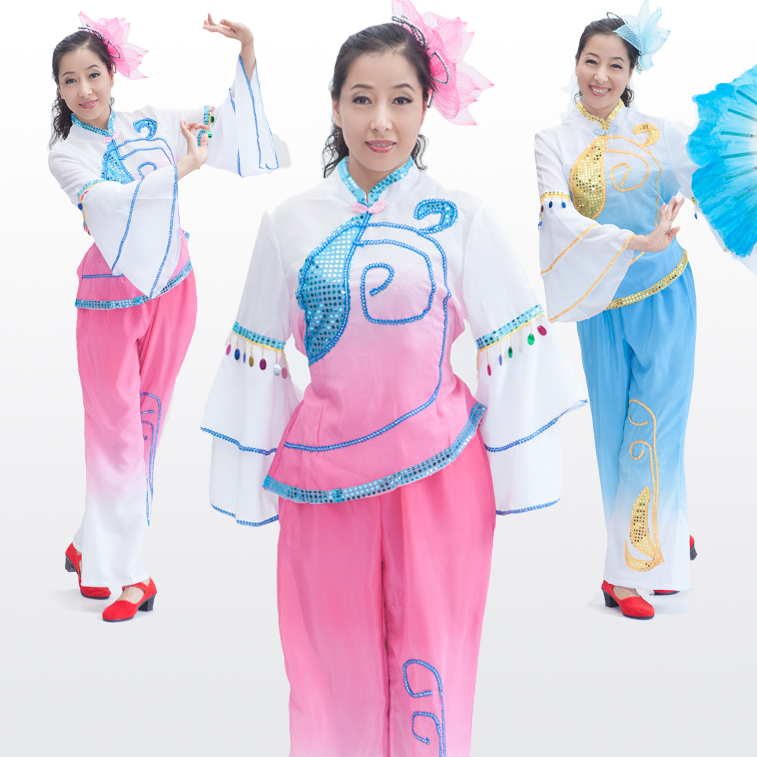 New Northeast China middle aged seedlings song clothes fan dance costumes folk dance costumes big bright films Classical outfits women