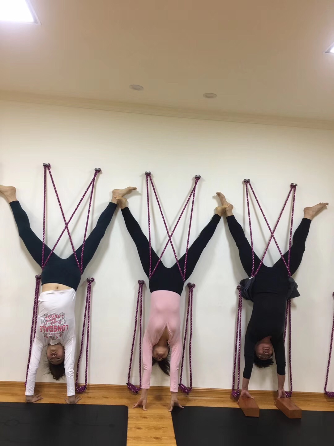 Aiyangg yoga wall rope plus coarse cotton quality professional installation with accessories yoga hanging rope headstand auxiliary rope sling