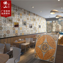 Nordic antique colored cement small flower tiles 200 kitchen sink wall tiles balcony porch tiles retro