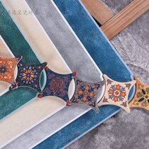 American pastoral tile 500X500 living room dining room non-slip floor tile corner flower balcony antique brick retro rounded corner brick