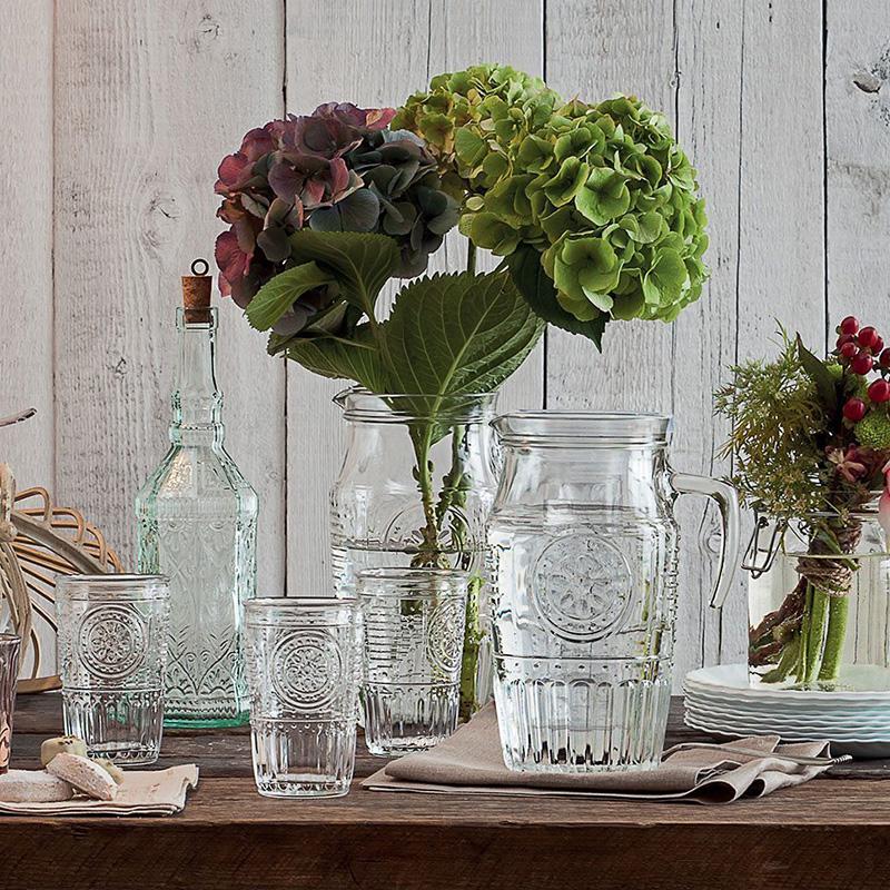 Romantic Eu Style Flower Juice Jug Ice Bucket Liner Cold Kettle Import Bormioli Rocco Spot