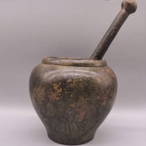 Collection of antique copper wares antique pure copper large Hua Tuo pots old objects ornaments film and television props