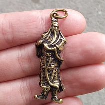 Ancient Play Bronze Ware Collection Antique Ancient Play Pure Bronze Guan Male Pendant Pendant Key Clasp Antique Handicraft