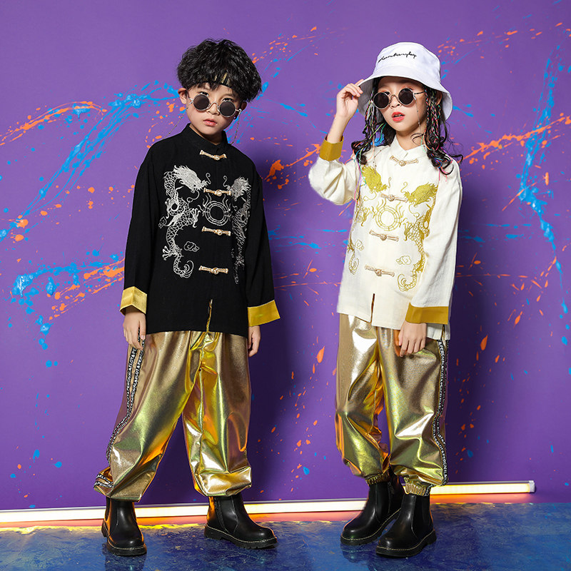 Children's street dance suit boy hip hop out to serve autumn girl jazz dance New Year's Eve performance clothes national tide