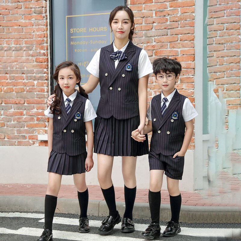 Elementary school children's aristocratic Inn Wind school uniforms Children's summer class Striped Suit Teachers Dress Kindergarten Garden Clothing Customised