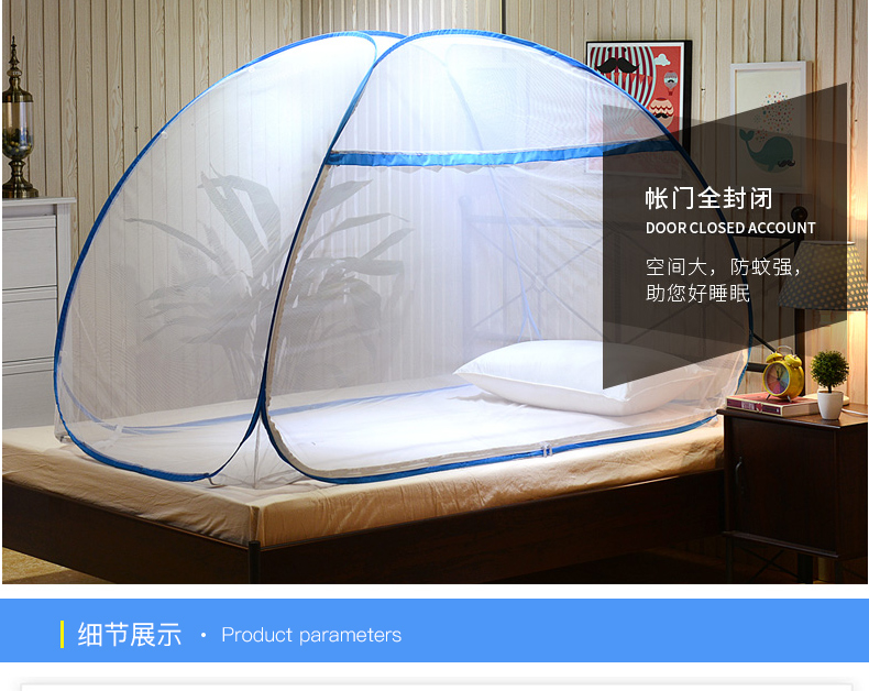Ký túc xá sinh viên lưới chống muỗi 0.9m giường đơn cửa hàng trên 1 m miễn phí lắp đặt gấp đơn giản phòng ngủ nhà chống muỗi - Lưới chống muỗi màn khung ròng rọc
