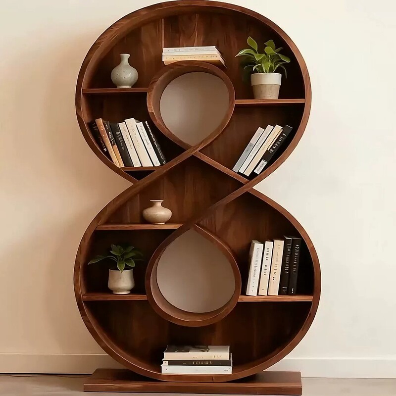 Designer-Style North American Black Walnut Bookshelf, Song-Style Aesthetic Antique Shelf, Creative Storage Rack, Solid Wood Display Cabinet